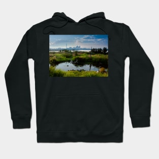 Toronto Skyline From Tommy Thompson Park Hoodie